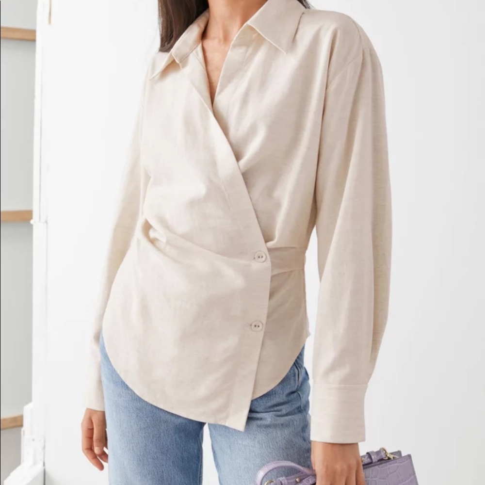 & Other Stories Wrap Duo Button Shirt